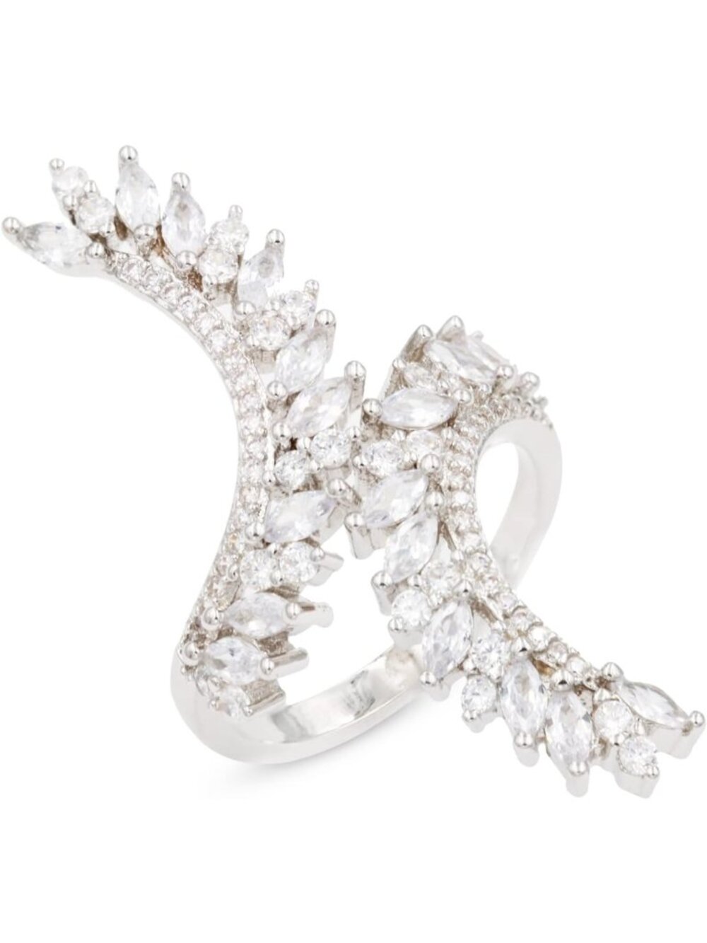 Lavencious Adjustable Marquise Cubic Zirconia Statement Wrap Ring for Women